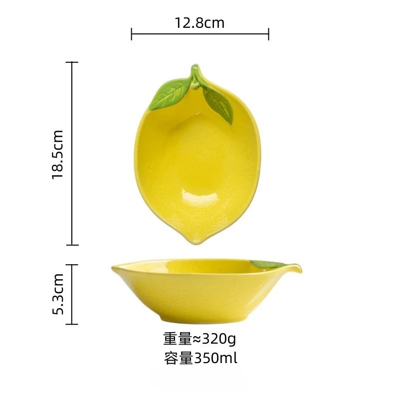 Sunshine Citrus Lemon Ceramic Dipping & Dessert Plate