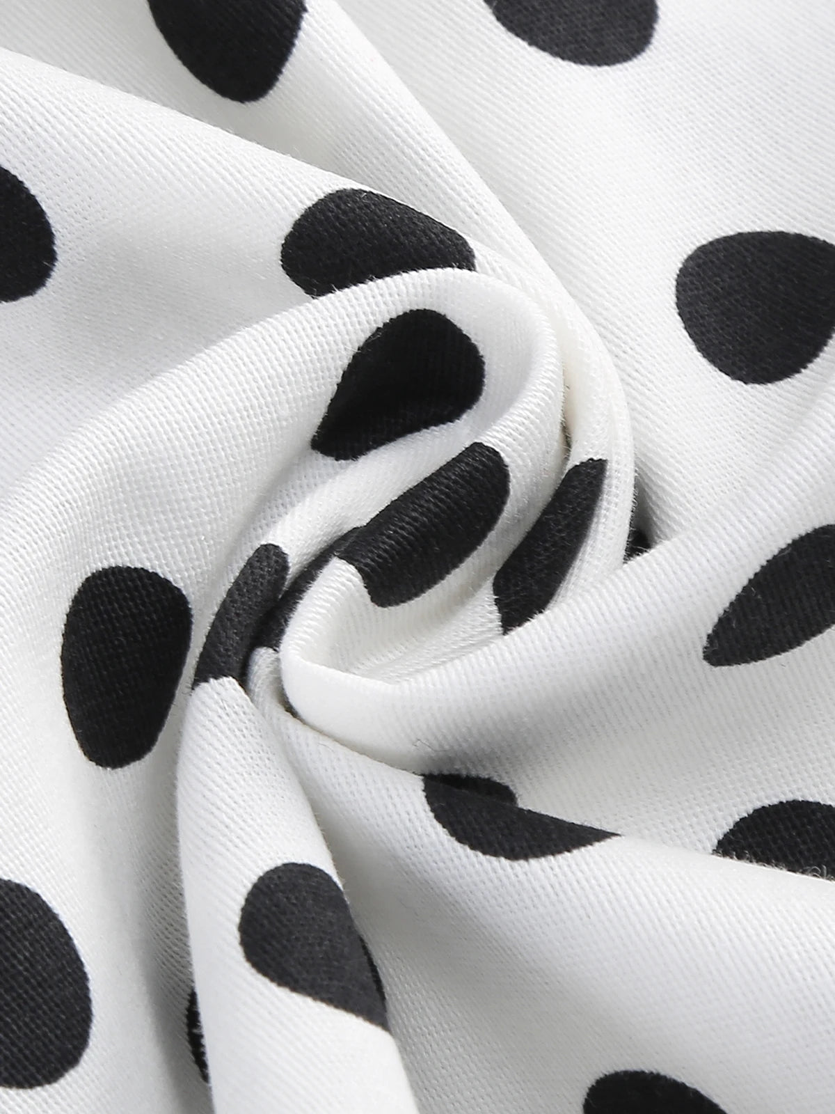 Polka Dot Tie-Neck Fit & Flare Dress