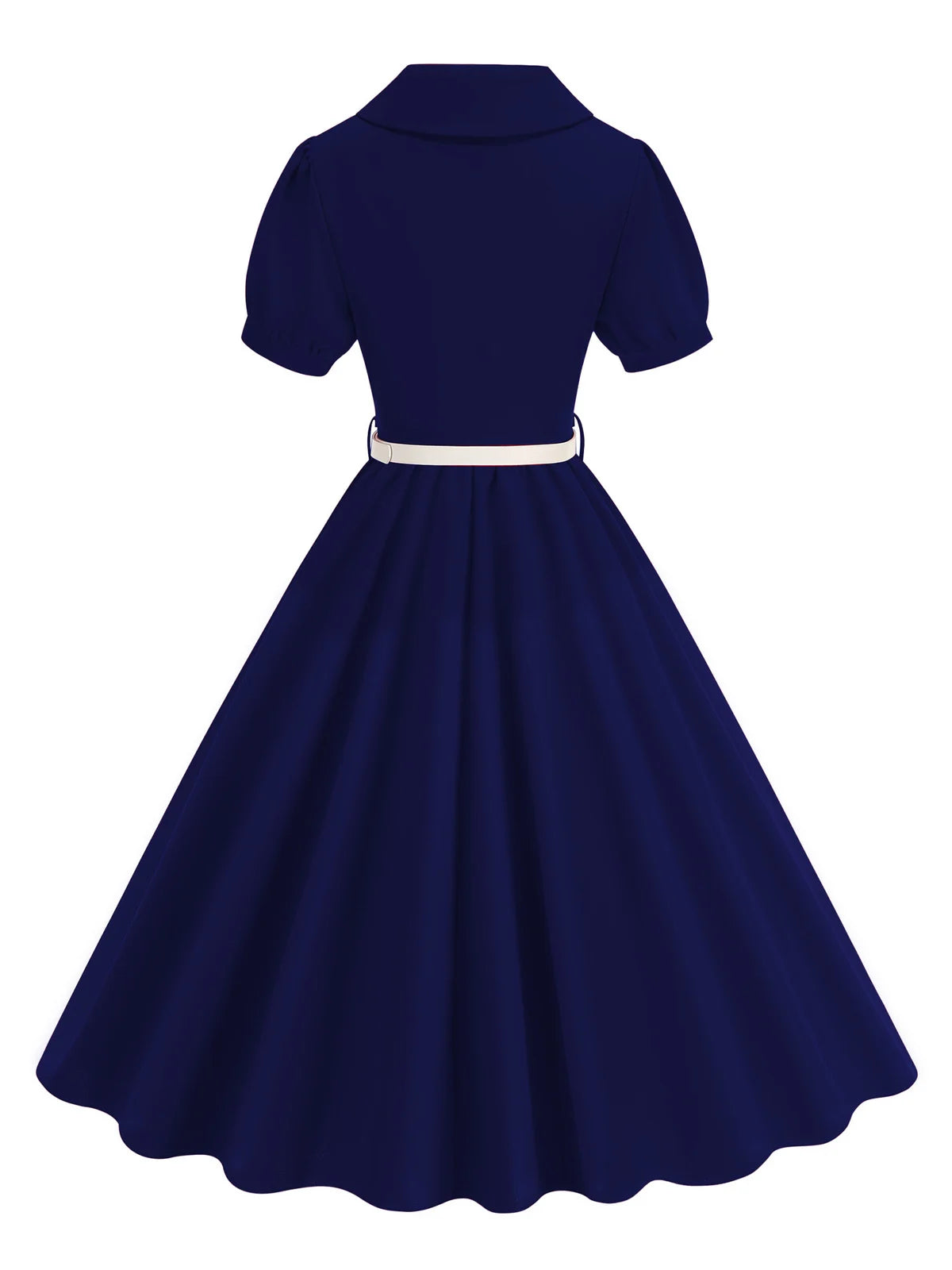 Button Front Collared Fit & Flare Dress