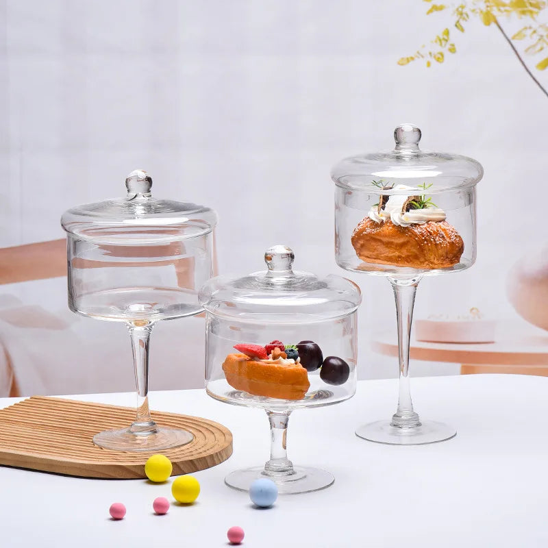 Glass High Foot Storage Jar