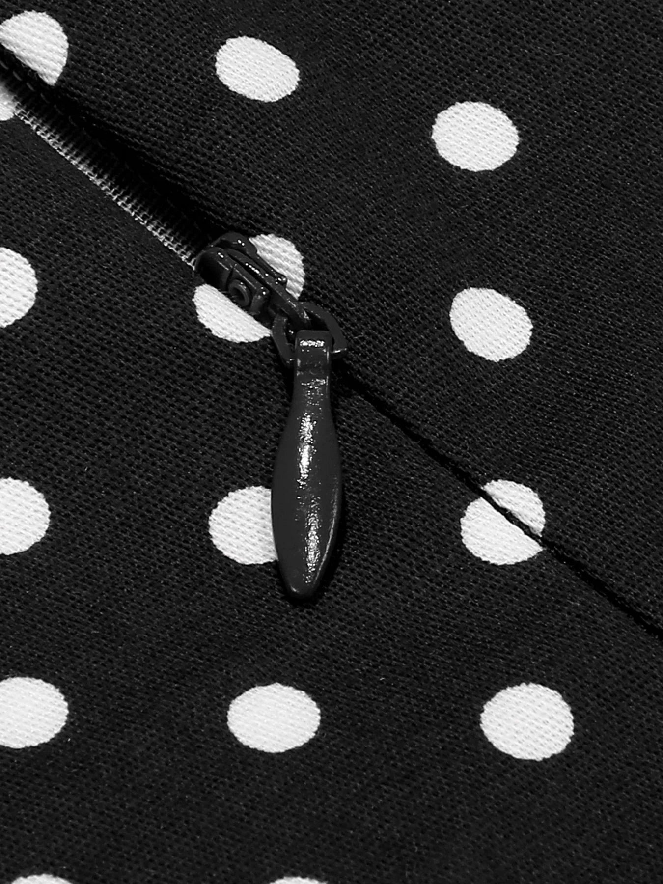 Polka Dot Collar Fit & Flare Dress with Headband