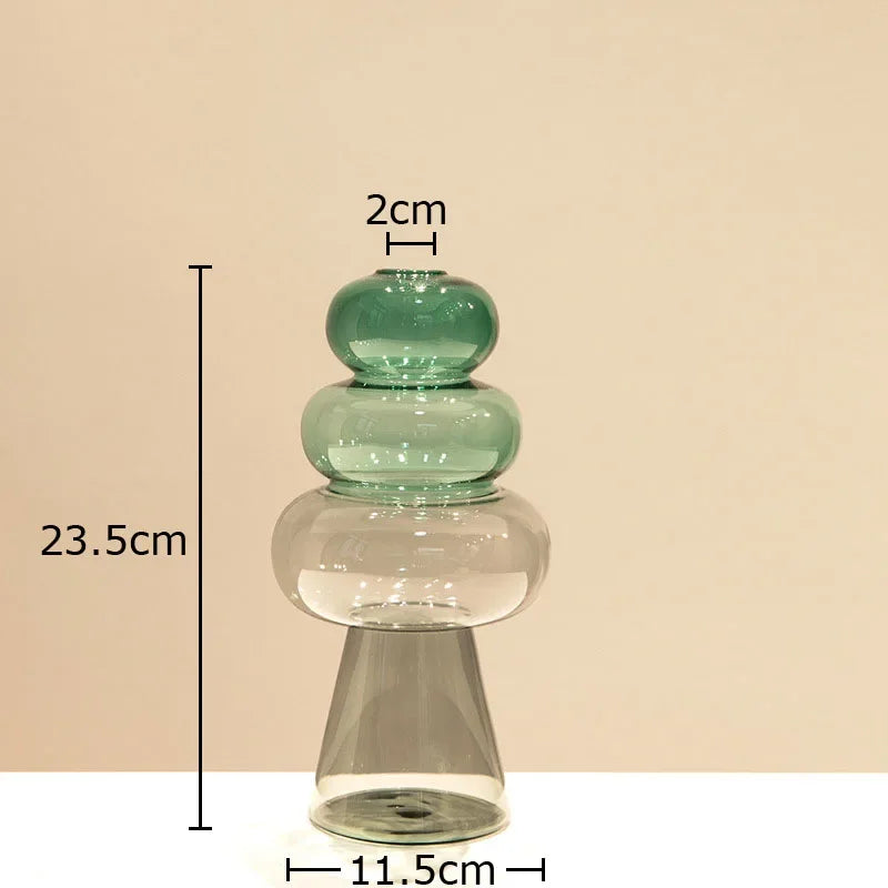 Art Deco Pastel Transparent Glass Vase