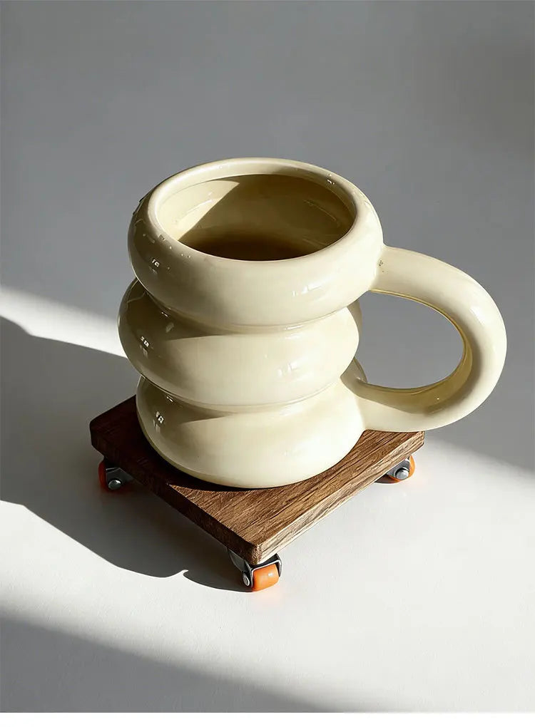 Mid-Century Modern Turned Walnut Coaster Tray