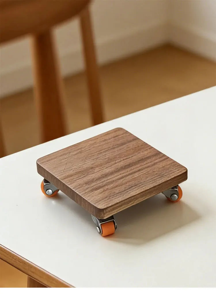 Mid-Century Modern Turned Walnut Coaster Tray
