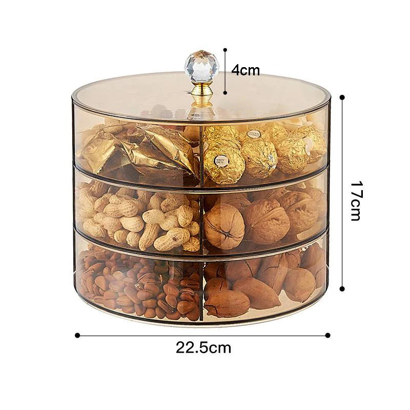 Retro Hollywood Multi-Grid Candy & Nut Dish with Lid