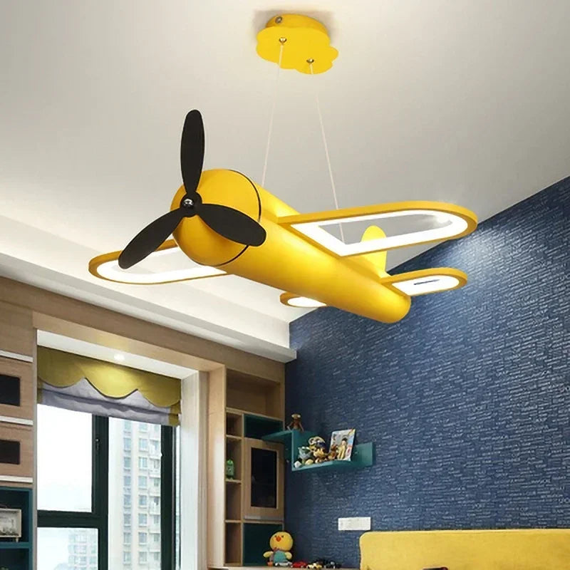 Retro Pop Cartoon Iron Airplane Chandelier