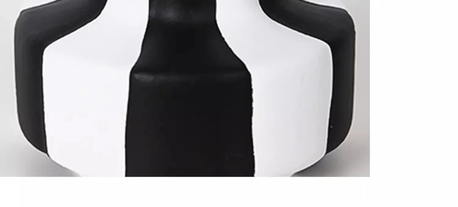 Art Deco Black & White Striped Geometric Vase