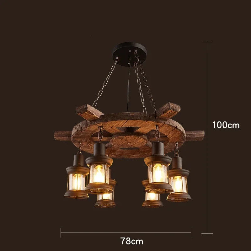 Mid-Century Modern Industrial Pendant Chandelier