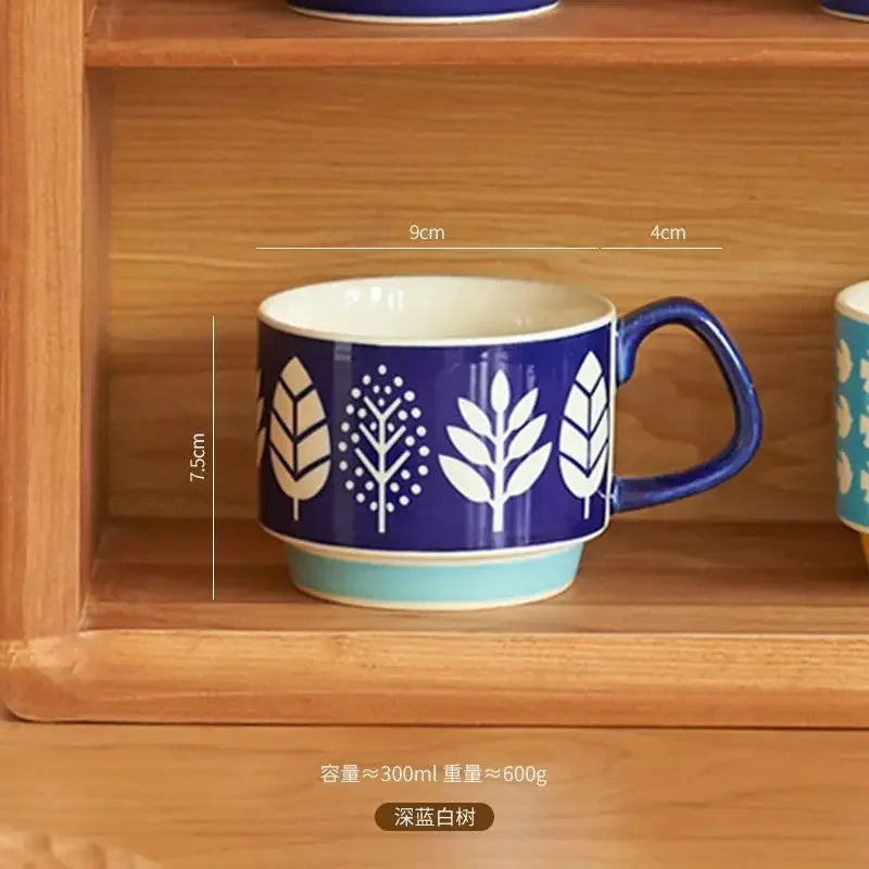 Vintage Meadow Handgrip Mug & Saucer Set (300ml)