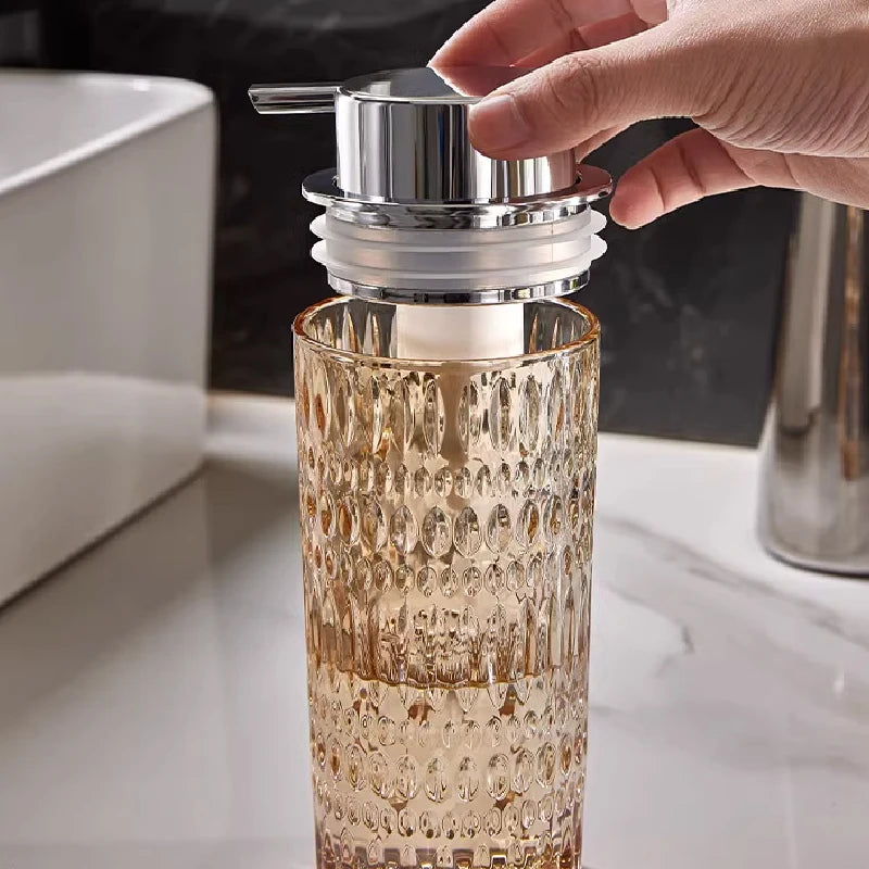 Vintage Apothecary Amber Glass Soap Dispenser & Foaming Bottle