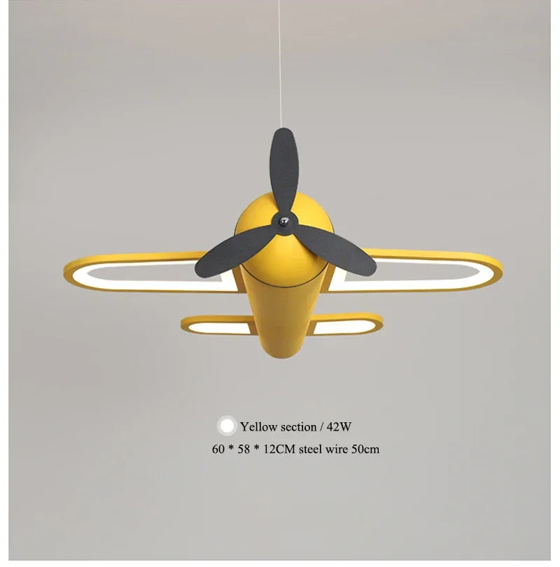 Retro Pop Cartoon Iron Airplane Chandelier