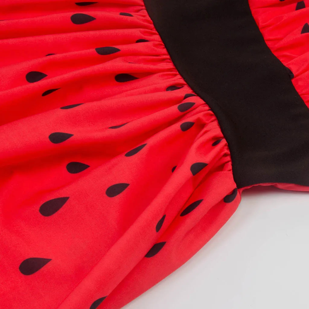 Watermelon Print Fit and Flare Dress