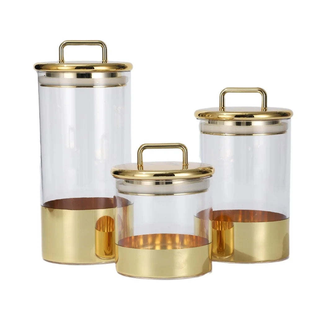 Starlight Grandeur Gold Lid Glass Storage Jar