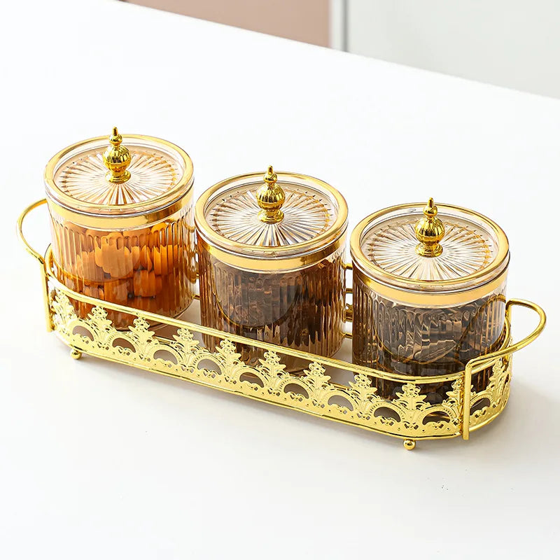 Retro Diner Striped Glass Sugar & Spice Jar