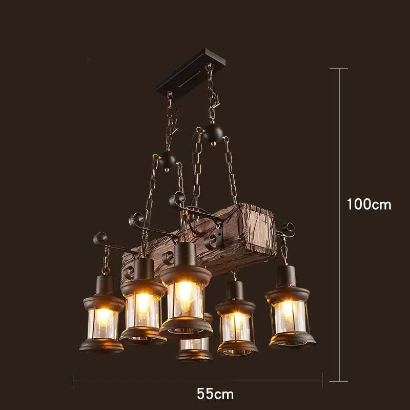 Mid-Century Modern Industrial Pendant Chandelier