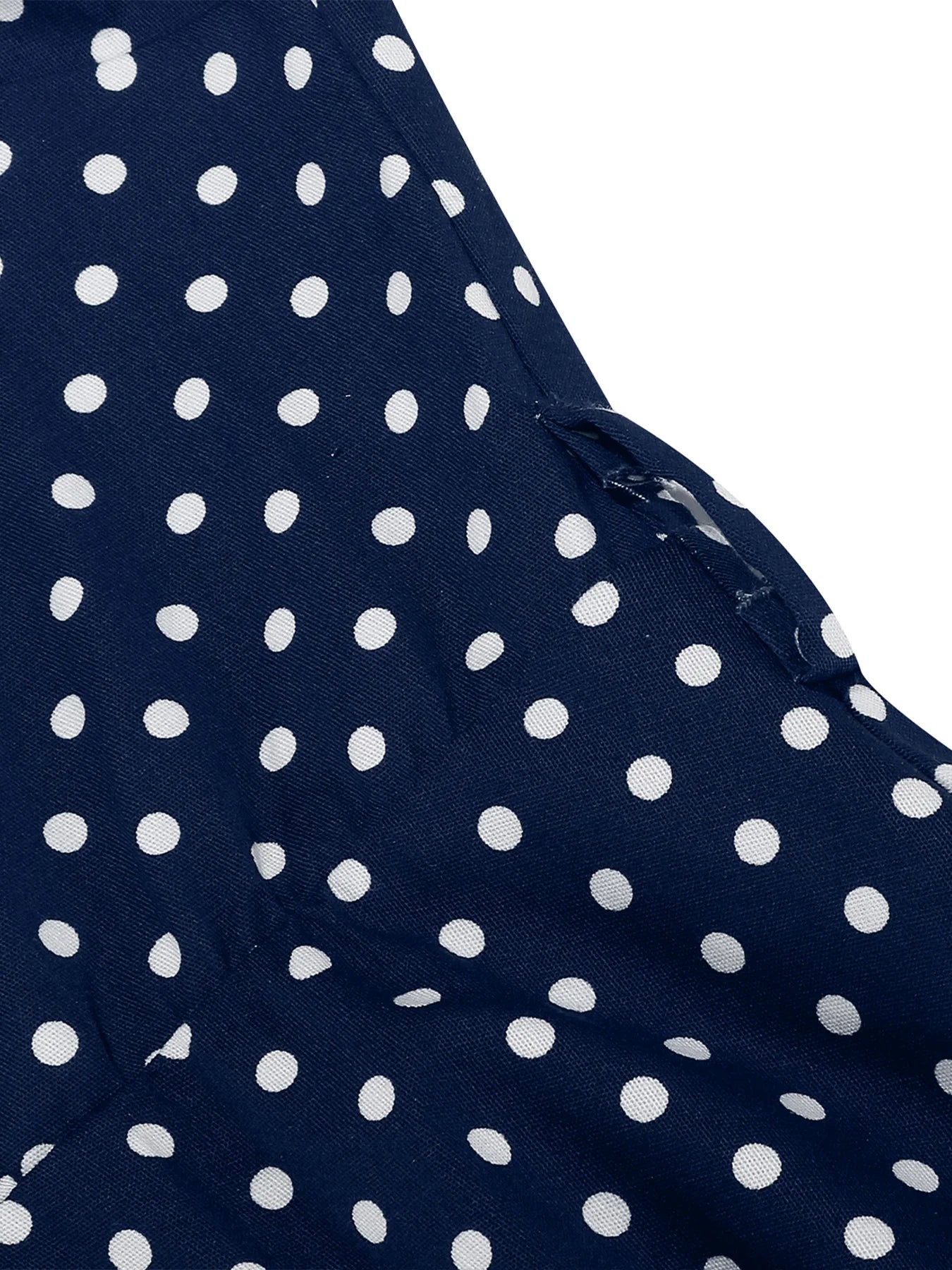 Polka Dot Collar Fit & Flare Dress with Headband