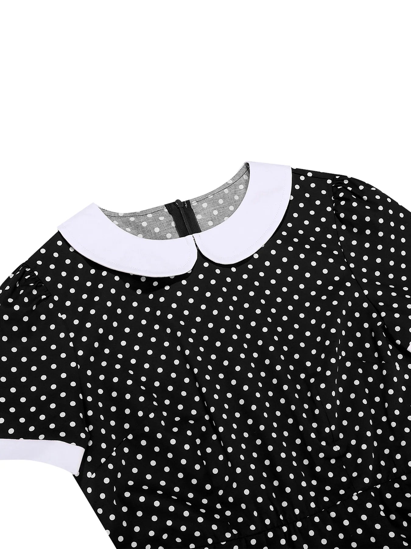 Polka Dot Collar Fit & Flare Dress with Headband