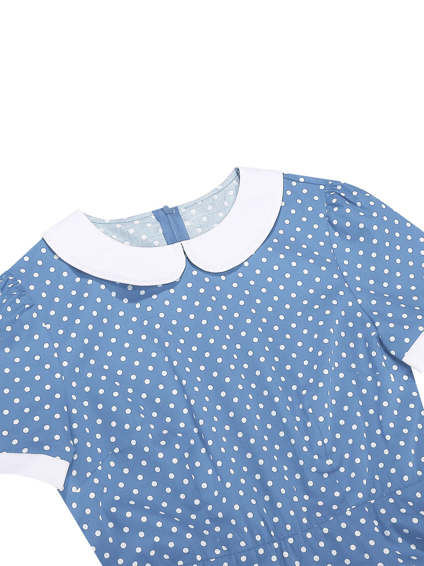 Polka Dot Collar Fit & Flare Dress with Headband