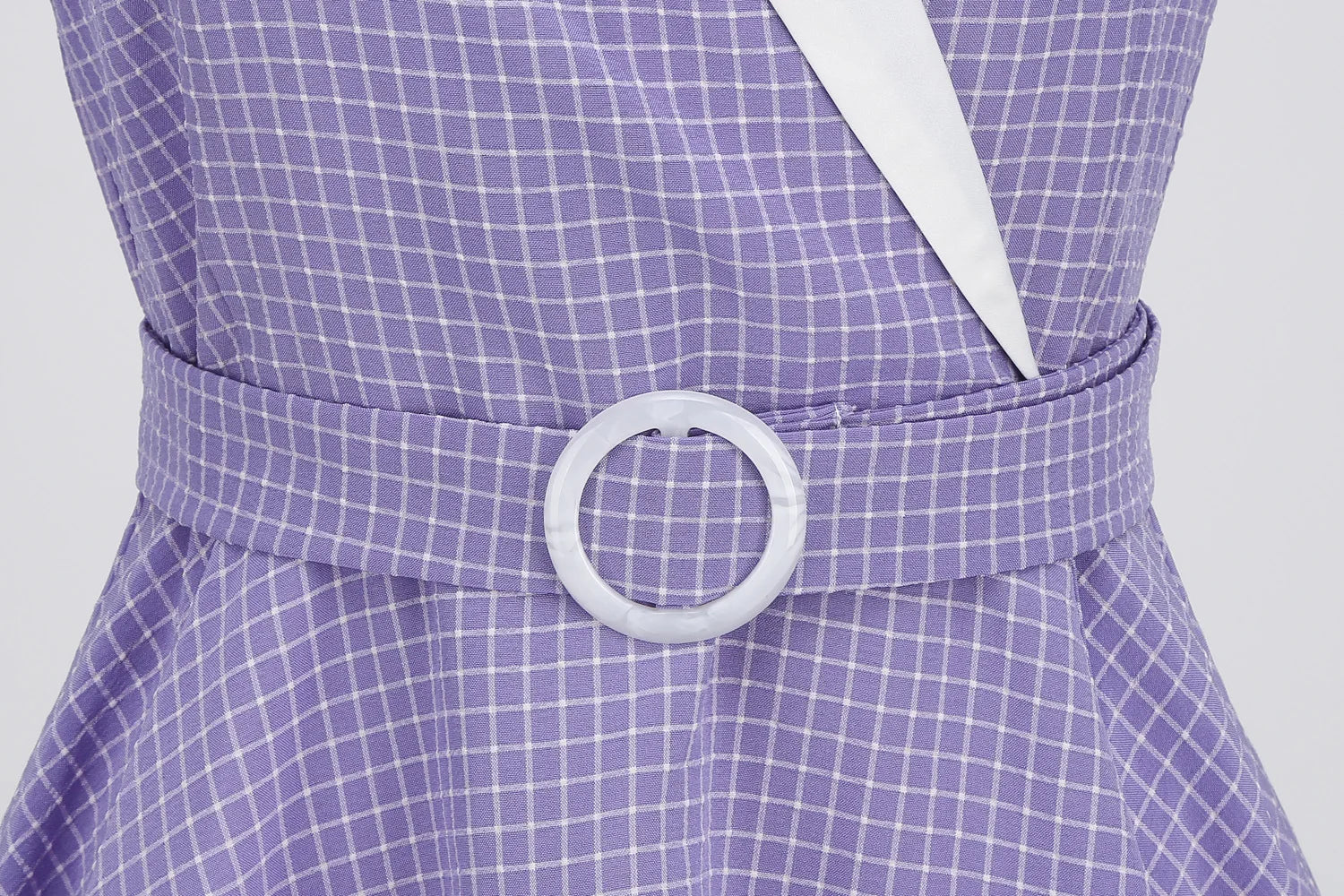 Women Vintage Gingham Dress V-Neck 1950s Swing Dress Rockabilly Cocktail Tea Party Dress WIth Belt Casual Dress Plaid Dress