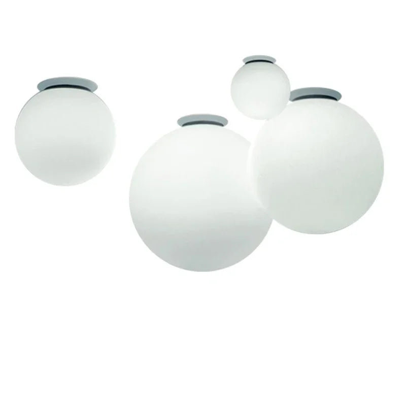 Mid-Century Modern Round Glass Bubble Ball Wall Sconce