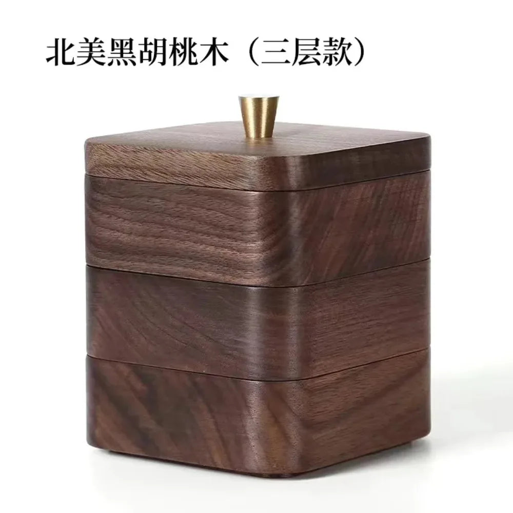 Heirloom Quality Black Walnut Dual Storage Toothpick & Floss Box