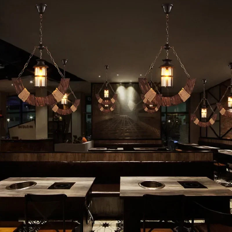 Mid-Century Modern Industrial Pendant Chandelier