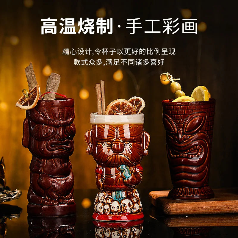 Polynesian Pop Retro Tiki Mug – Halloween & Cocktail Skeleton Edition
