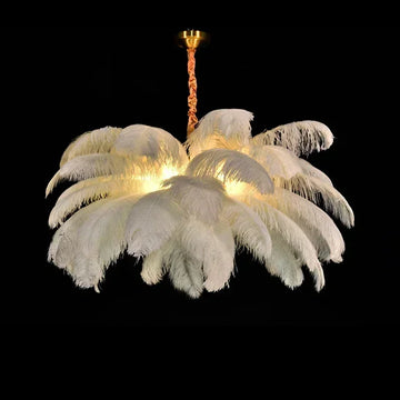 Classic Las Vegas Showgirl Ostrich Feather Chandelier