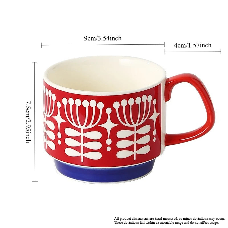 Retro Pastel Ceramic Coffee Mug (300ml)