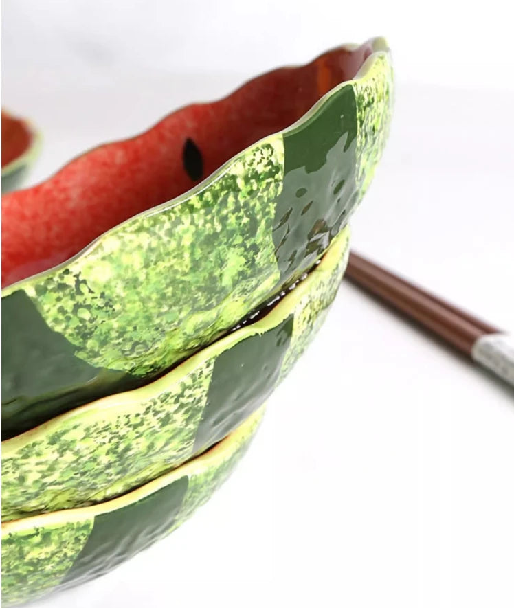Retro Watermelon Fields Scalloped Stone Fruit Plate