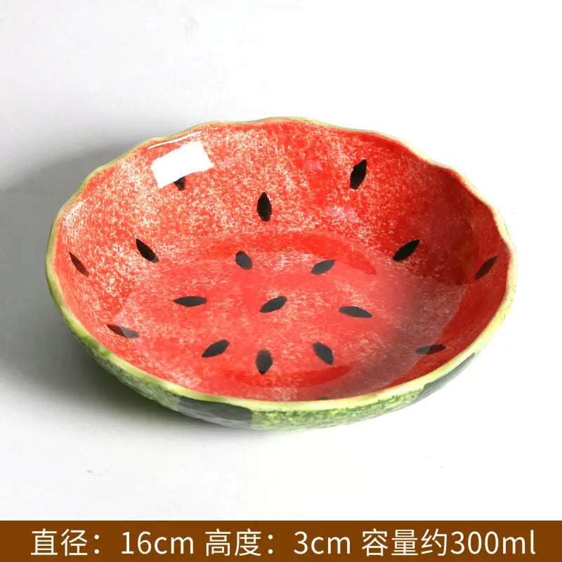 Retro Watermelon Fields Scalloped Stone Fruit Plate