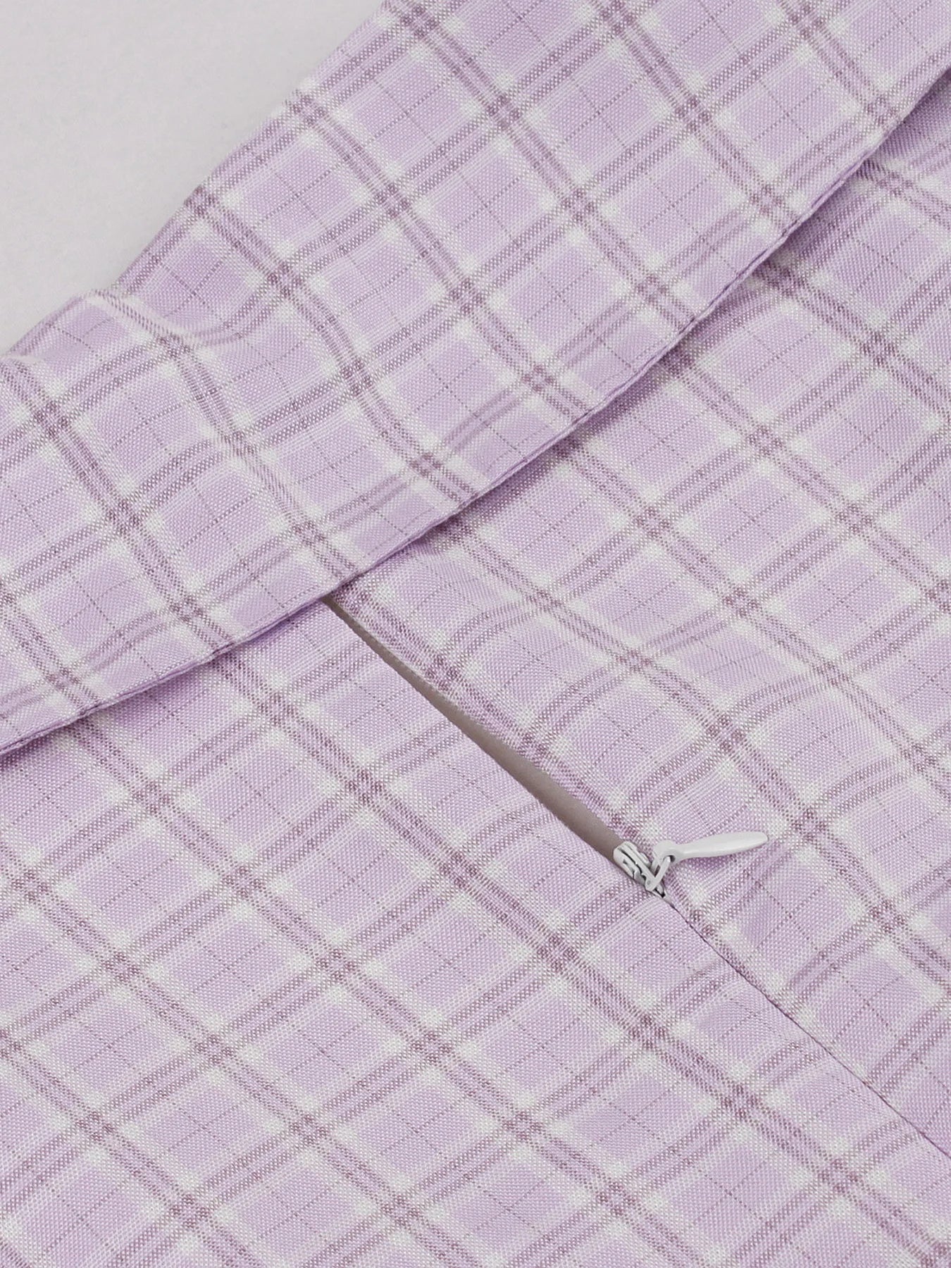 Plaid Square Neck Belted Midi Dress