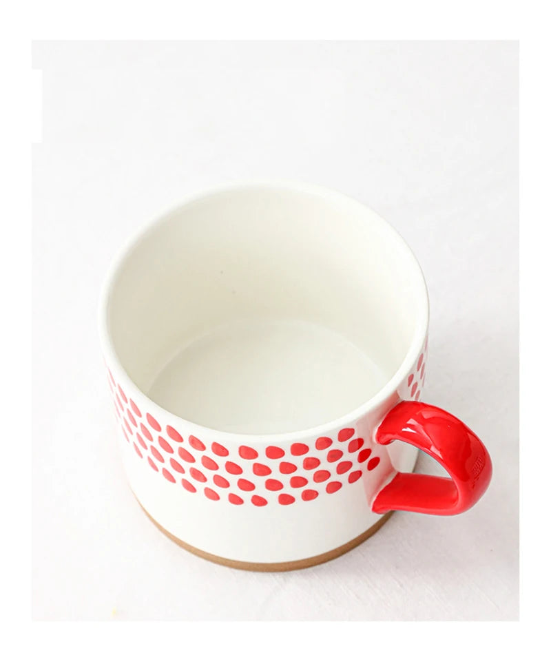 Retro Boho Painted Pattern Porcelain Stacking Mug