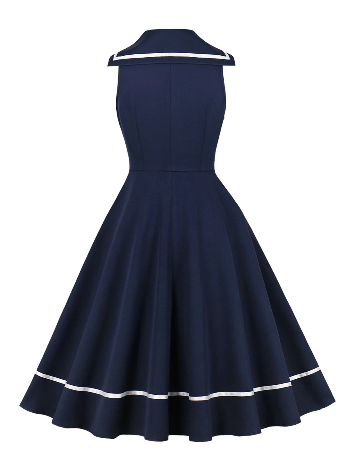 Sailor Collar Bow Fit & Flare Dress