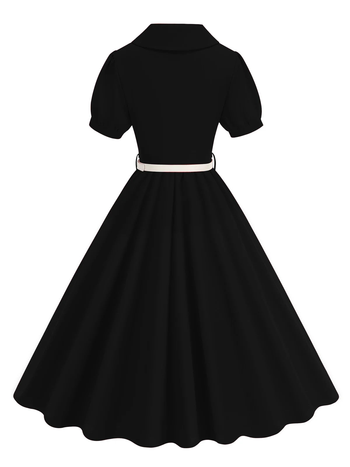 Button Front Collared Fit & Flare Dress