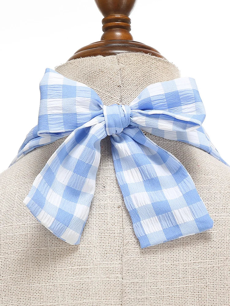 Gingham Halter Full Skirt Dress