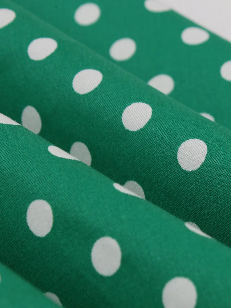 Cross Halter Polka Dot Midi Dress
