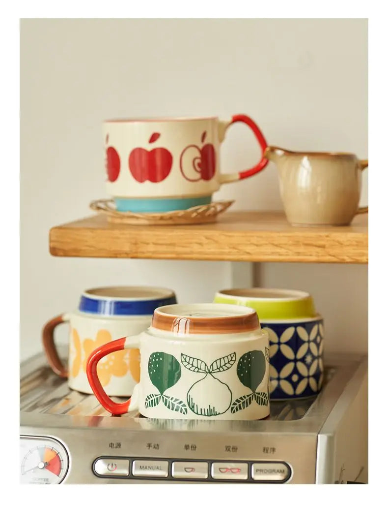 Vintage Meadow Handgrip Mug & Saucer Set (300ml)