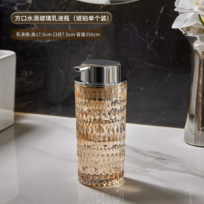 Vintage Apothecary Amber Glass Soap Dispenser & Foaming Bottle