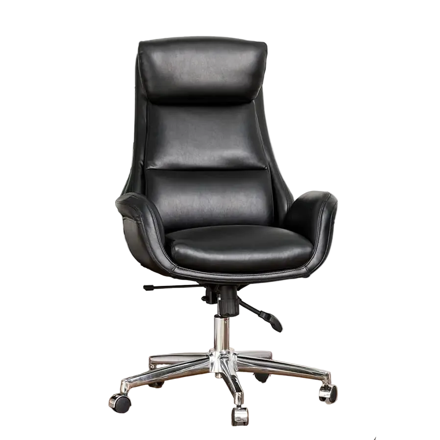 Leather Adjustable High-Back Office Chair