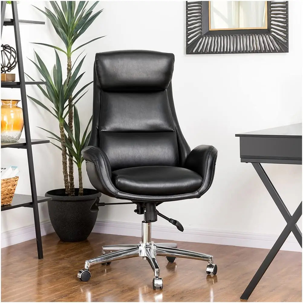 Leather Adjustable High-Back Office Chair