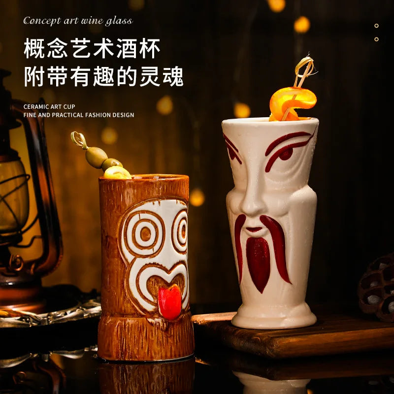 Polynesian Pop Retro Tiki Mug – Halloween & Cocktail Skeleton Edition