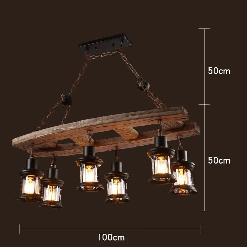 Mid-Century Modern Industrial Pendant Chandelier