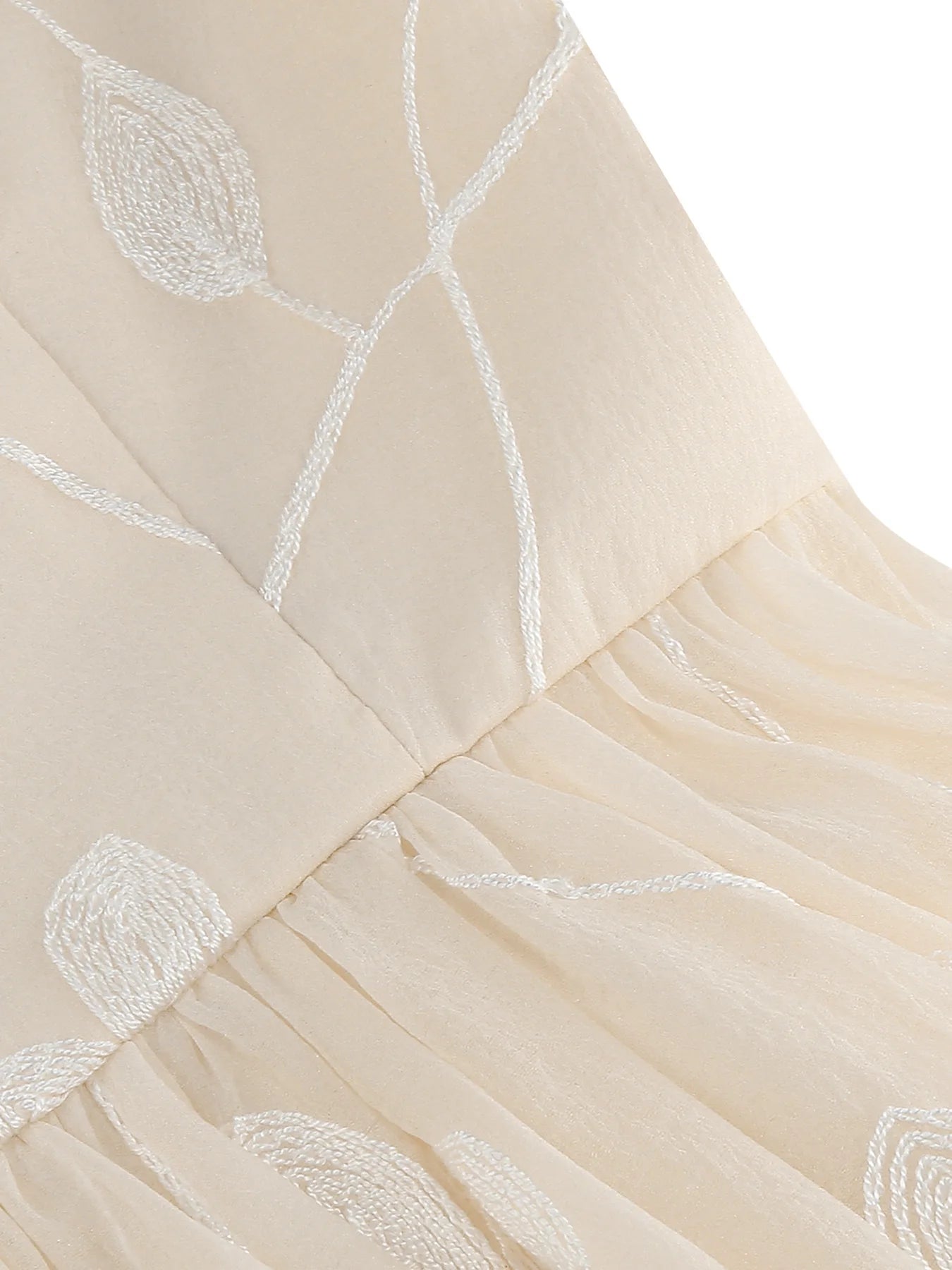 Embroidered Tie Strap Tulle Dress