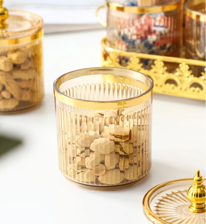 Retro Diner Striped Glass Sugar & Spice Jar