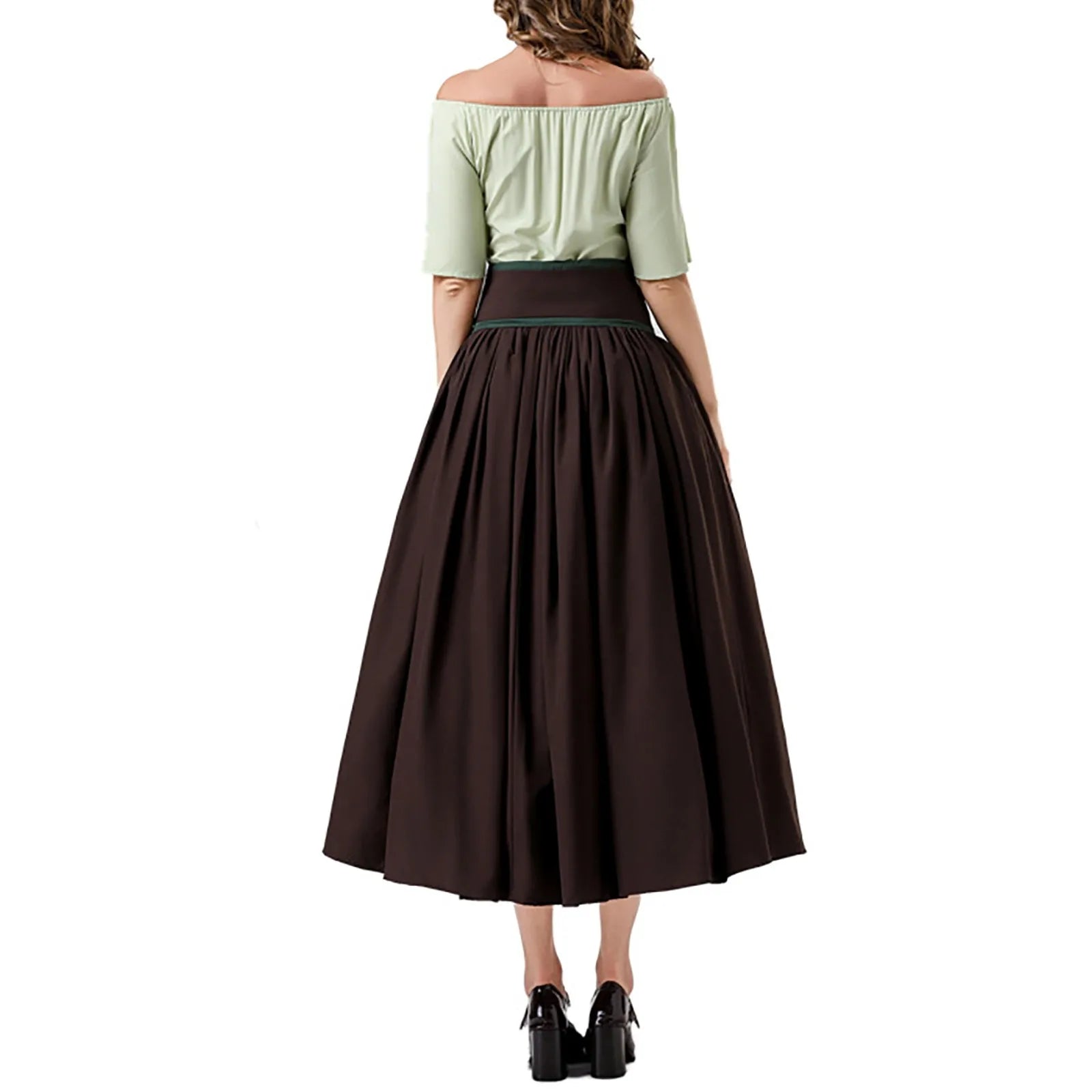Off Shoulder Lace Up Panel Midi Dress