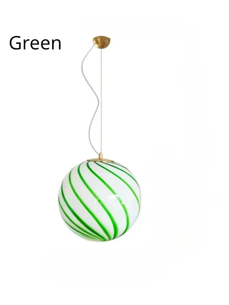 French Style Alpine Jade Glass Candy Balloon Chandelier