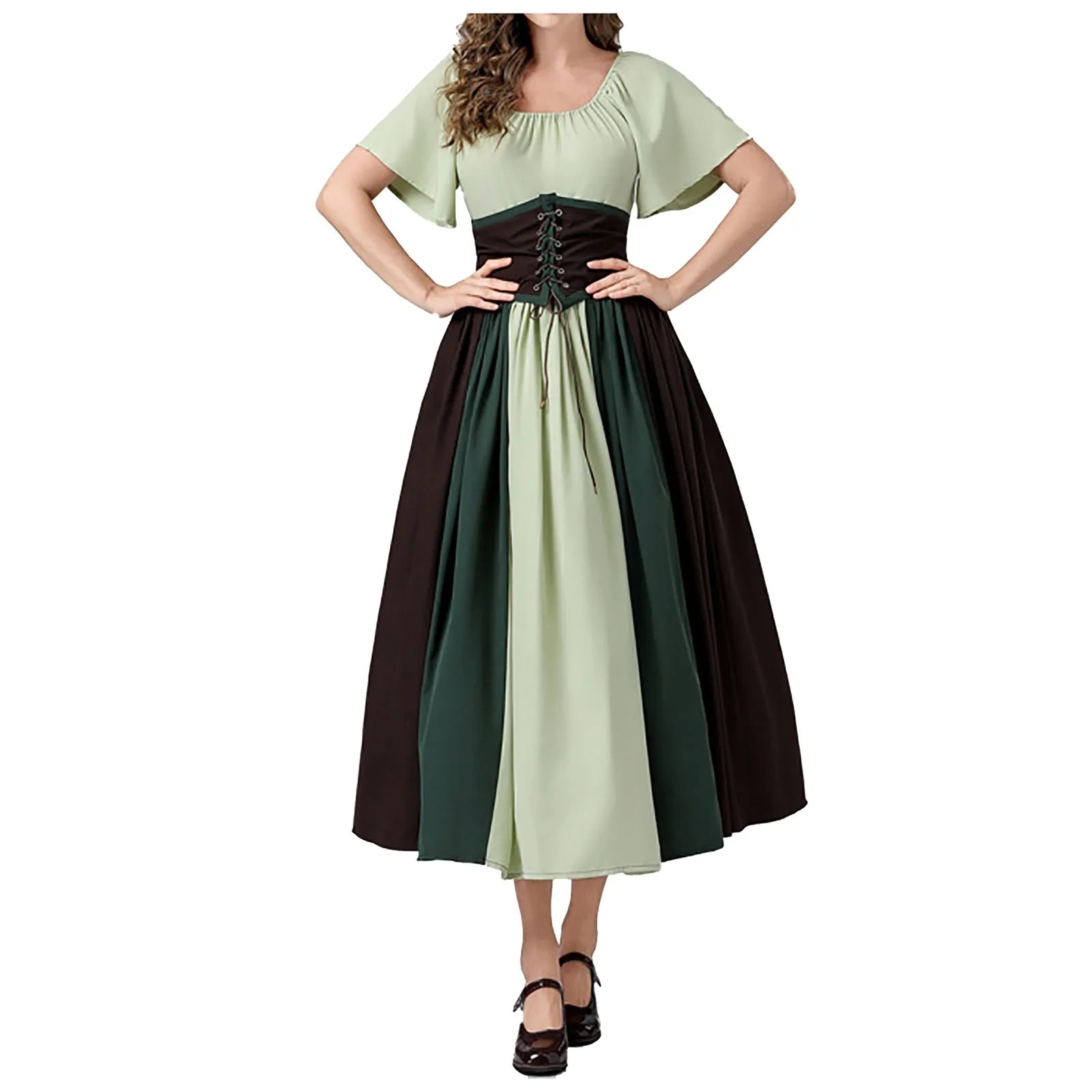 Off Shoulder Lace Up Panel Midi Dress