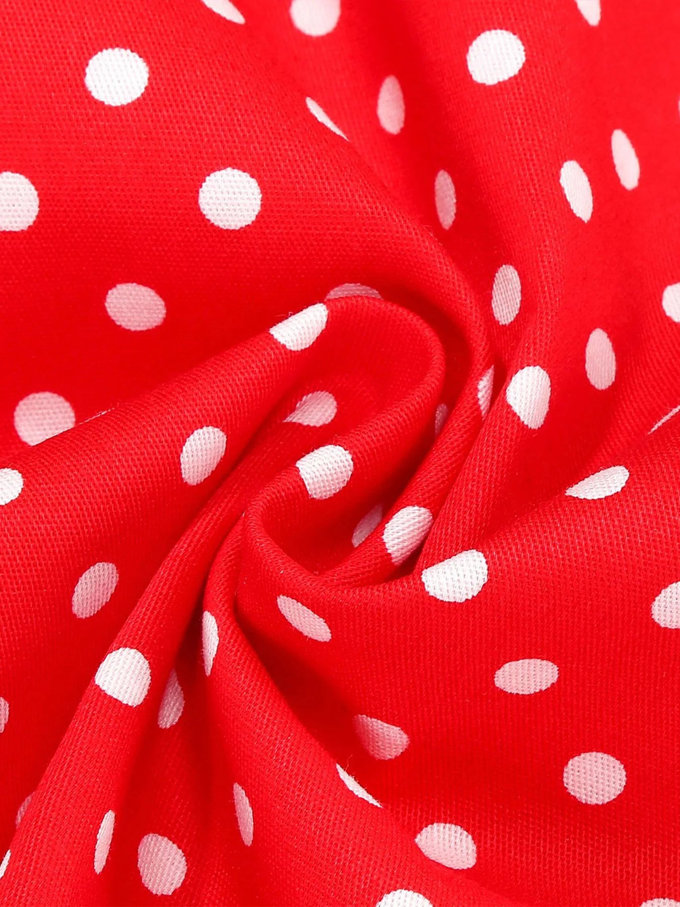 Polka Dot Trim Halter Belted Dress