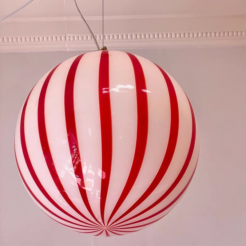 French Style Alpine Jade Glass Candy Balloon Chandelier